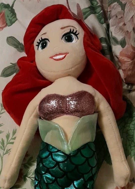 TY Sparkle Ariel Disney Sequin Glitter Stuffed Plush The Little Mermaid 20” - Thumbnail 2