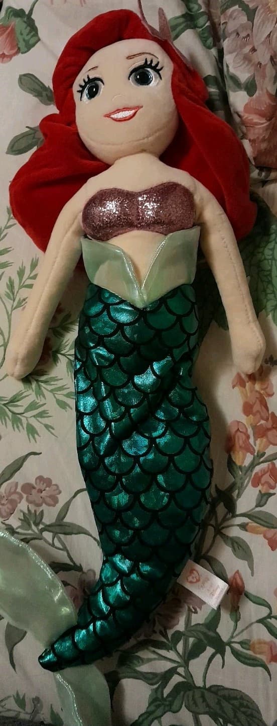 TY Sparkle Ariel Disney Sequin Glitter Stuffed Plush The Little Mermaid 20” - Thumbnail 3