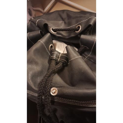 Vintage Planet Hollywood Black Faux Leather Backpack Logo Bag - Thumbnail 5