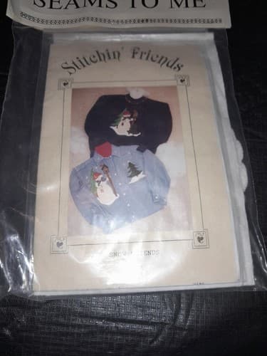 Snowmen Cross Stitch & Applique Kit New Christmas Seams To Me Stitching Friends - Thumbnail 2
