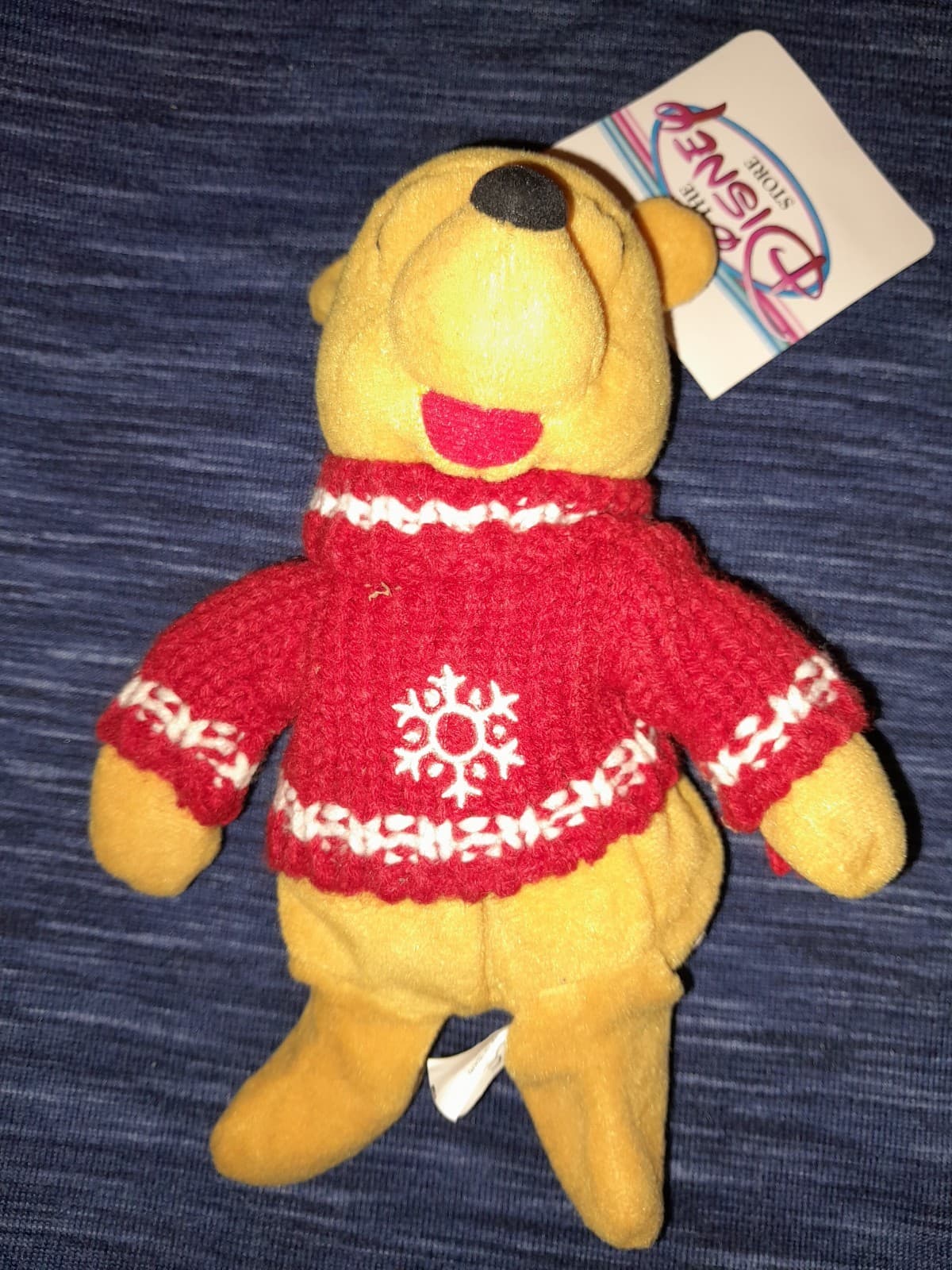 Winnie The Pooh Snowflake Sweater Pooh Family Bean Bag Plush Disney Store 1998 - Thumbnail 3
