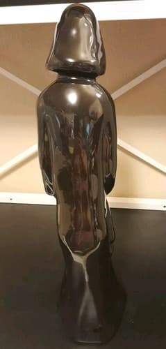 Rare 18" Haeger Mother and Child Baby Black Glazed Ceramic Statue Sculpture 1993 - Thumbnail 4