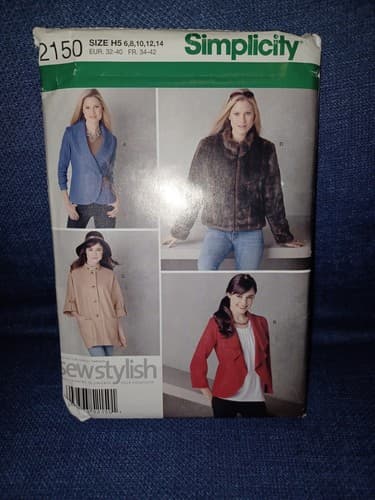 Simplicity 2150 Sewing Pattern Women’s Jackets Blazer Coat Sz 6-14 Uncut - Thumbnail 2