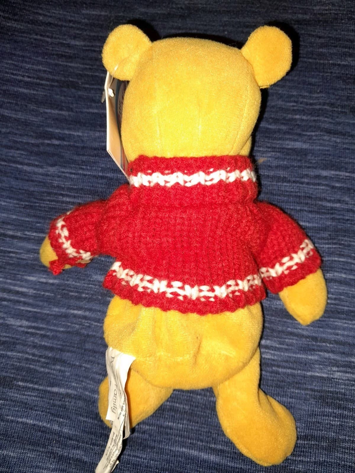 Winnie The Pooh Snowflake Sweater Pooh Family Bean Bag Plush Disney Store 1998 - Thumbnail 5