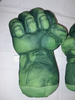 Incredible Hulk Smash Big Fists Soft Plush Toy Boxing Hands Pair Cosplay - Thumbnail 2