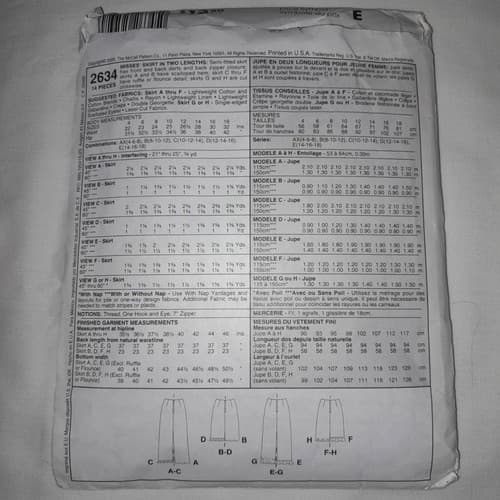 McCALLS 2634 Sewing Pattern Womens Sz 8-18 ALine Skirt 8 Great Looks Easy Vtg - Thumbnail 3
