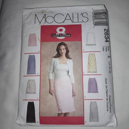 McCALLS 2634 Sewing Pattern Womens Sz 8-18 ALine Skirt 8 Great Looks Easy Vtg - Thumbnail 2
