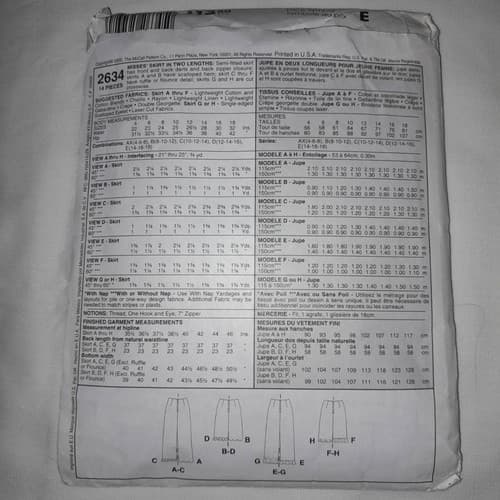 McCALLS 2634 Sewing Pattern Womens Sz 8-18 ALine Skirt 8 Great Looks Easy Vtg - Thumbnail 4