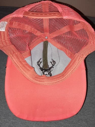 Hunters Will do anything for a Buck Hunting Cap Orange / Camo Loop Back Hat - Thumbnail 6