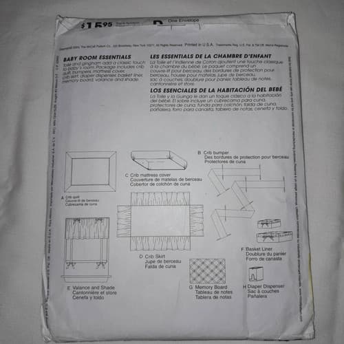McCalls M4328 Pattern Baby Room Essentials Vintage inspired Nursery Quilt UC - Thumbnail 4