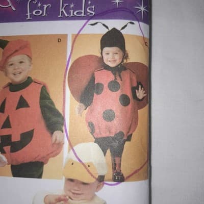 Simplicity 3605 Pattern Toddler ½-4 Lamb Witch Pumpkin Duck CUT LadyBug - Thumbnail 2