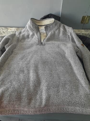Orvis Mens Sherpa Lined 1/4 Quarter Zip Pullover Fleece Gray Sweater Size XL - Thumbnail 12