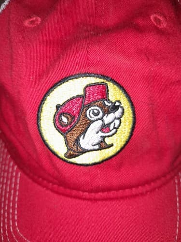 Buc-ees Strapback Red Trucker Hat Embroidered Logo Mesh Back Baseball Cap - Thumbnail 2