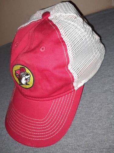 Buc-ees Strapback Red Trucker Hat Embroidered Logo Mesh Back Baseball Cap - Thumbnail 3