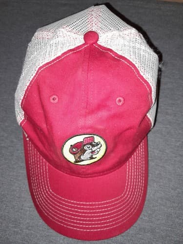 Buc-ees Strapback Red Trucker Hat Embroidered Logo Mesh Back Baseball Cap - Thumbnail 6