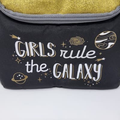 L.O.T.G. Lunch On The Go | Girls Rule The Galaxy | Lunch Bag Black Gold LOTG - Thumbnail 2