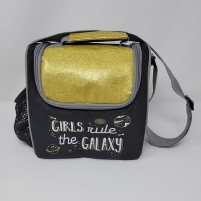 L.O.T.G. Lunch On The Go | Girls Rule The Galaxy | Lunch Bag Black Gold LOTG - Image 1