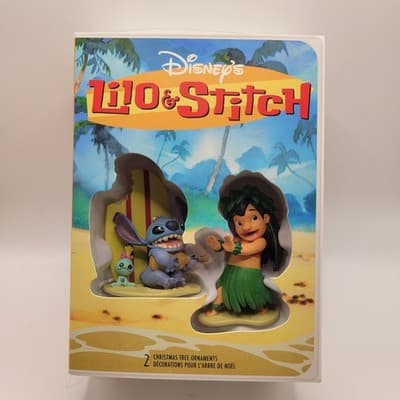 Hallmark Disney Lilo & Stitch 2 Pc Christmas Tree Ornament Box set Display Decor - Thumbnail 2