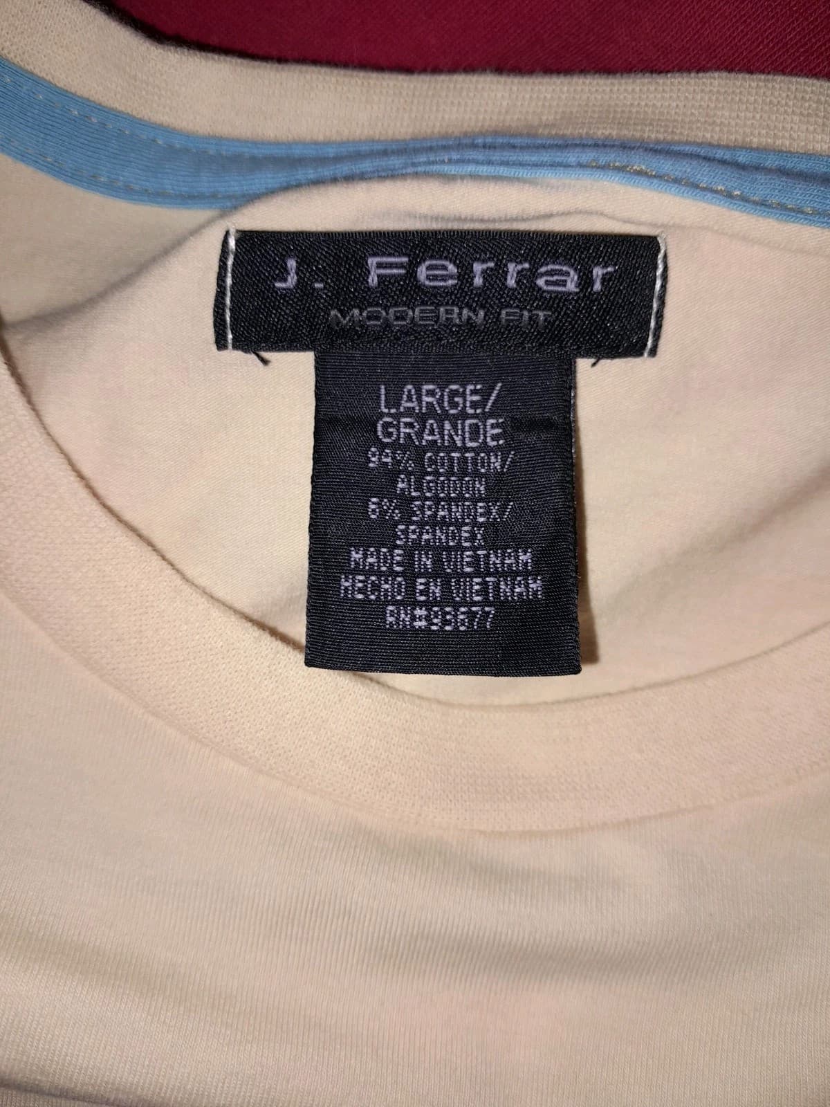 JF J. Ferrar T-Shirt Mens Large Solid Yellow Crew Neck Short Sleeve Modern Fit - Thumbnail 5