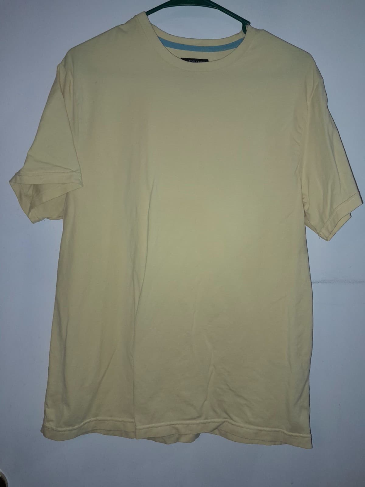 JF J. Ferrar T-Shirt Mens Large Solid Yellow Crew Neck Short Sleeve Modern Fit - Thumbnail 2