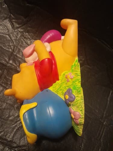 Winnie The Pooh W/Piglet Hunny Pot Disney Coin Money Bank Applause Brand VINTAGE - Thumbnail 7