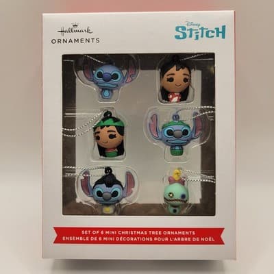Hallmark Disney Stitch Lilo & Stitch Mini Christmas Ornaments 6-Piece Set NIB - Image 1
