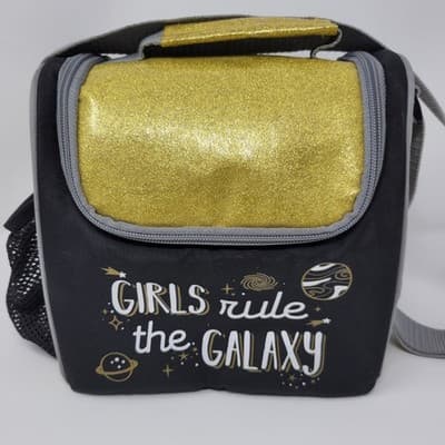 L.O.T.G. Lunch On The Go | Girls Rule The Galaxy | Lunch Bag Black Gold LOTG - Thumbnail 3