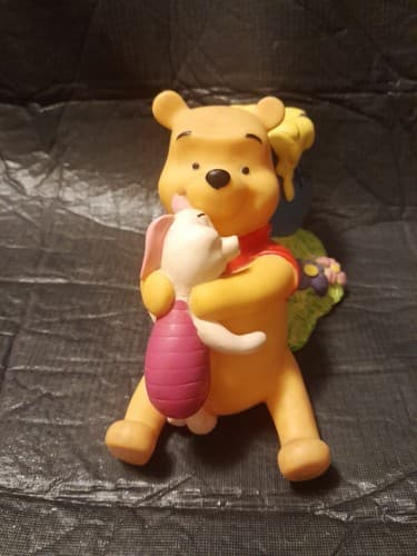 Winnie The Pooh W/Piglet Hunny Pot Disney Coin Money Bank Applause Brand VINTAGE - Thumbnail 3