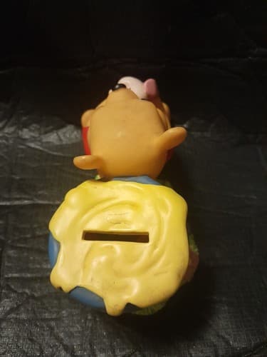 Winnie The Pooh W/Piglet Hunny Pot Disney Coin Money Bank Applause Brand VINTAGE - Thumbnail 6