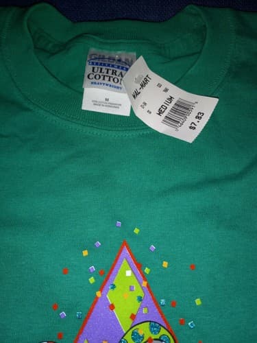 Mardi Gras M Medium Green Ultra Cotton 100% Gildan Tshirt - Thumbnail 2