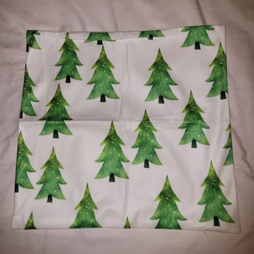 Set of 3 Christmas Tree Pillow Covers 16x16 Holiday Cushion Case Decor - Thumbnail 2