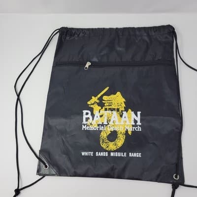 Bataan Memorial Death March Drawstring Backpack White Sands Missile Range Bag - Image 1