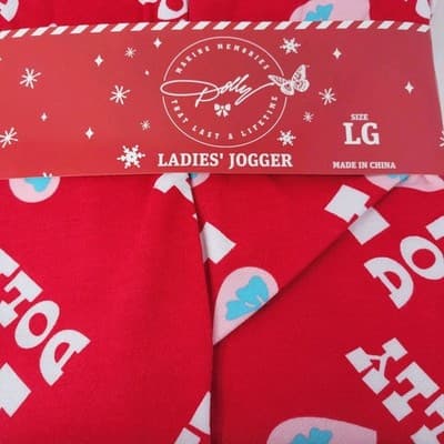 Dolly Parton I Love Dolly Red Sweatshirt & Jogger Lounge Set Women’s Large NWT - Thumbnail 5
