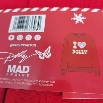 Dolly Parton I Love Dolly Red Sweatshirt & Jogger Lounge Set Women’s Large NWT - Thumbnail 13