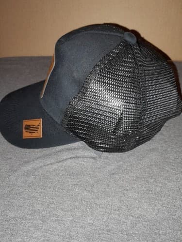Cow Calf Cattle Farm Leather Patch Ball Cap Trucker Snapback Mesh Hat Black - Thumbnail 6