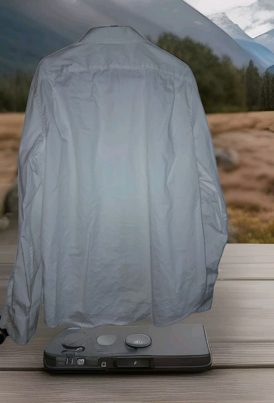 William Rast Mens XXL Covered Button Up Shirt Long Sleeve White Fly Front - Thumbnail 6