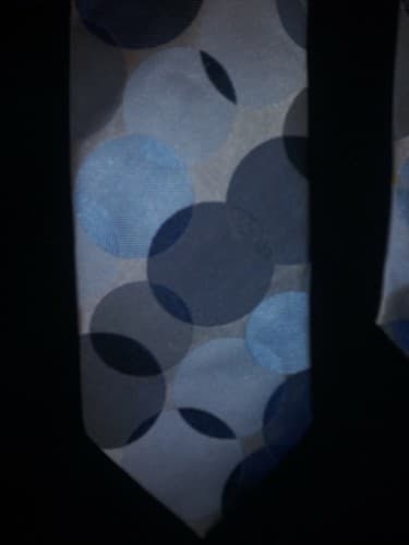 Vtg Hermoso New York Multicolored Blues Handmade Circles 100% Silk Tie 4"W 60"L - Thumbnail 5