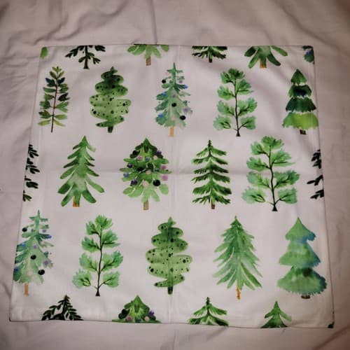 Set of 3 Christmas Tree Pillow Covers 16x16 Holiday Cushion Case Decor - Thumbnail 4