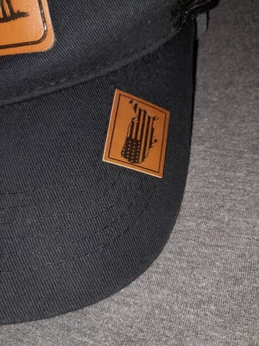 Cow Calf Cattle Farm Leather Patch Ball Cap Trucker Snapback Mesh Hat Black - Thumbnail 5