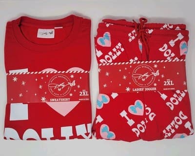 Dolly Parton I Love Dolly Red Sweatshirt & Jogger Lounge Set Women’s 2XL NWT - Thumbnail 3