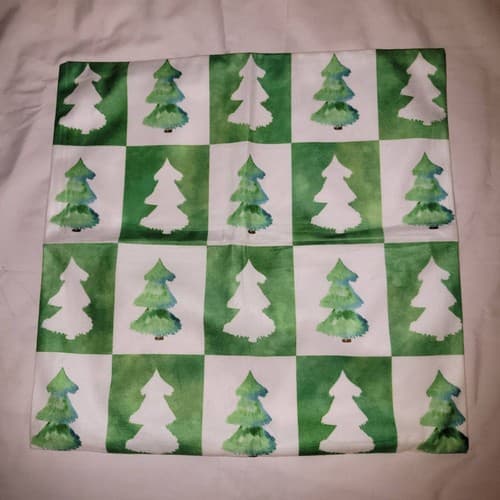 Set of 3 Christmas Tree Pillow Covers 16x16 Holiday Cushion Case Decor - Thumbnail 6