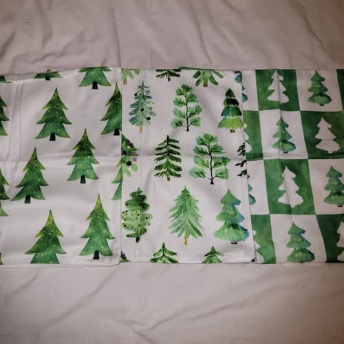 Set of 3 Christmas Tree Pillow Covers 16x16 Holiday Cushion Case Decor - Image 1