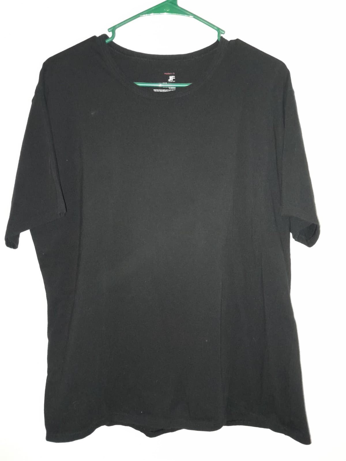 Mens XL XLarge Black Tshirt Crew Neck Short Sleeve Modern Fit XL by JF J Ferrar - Thumbnail 2