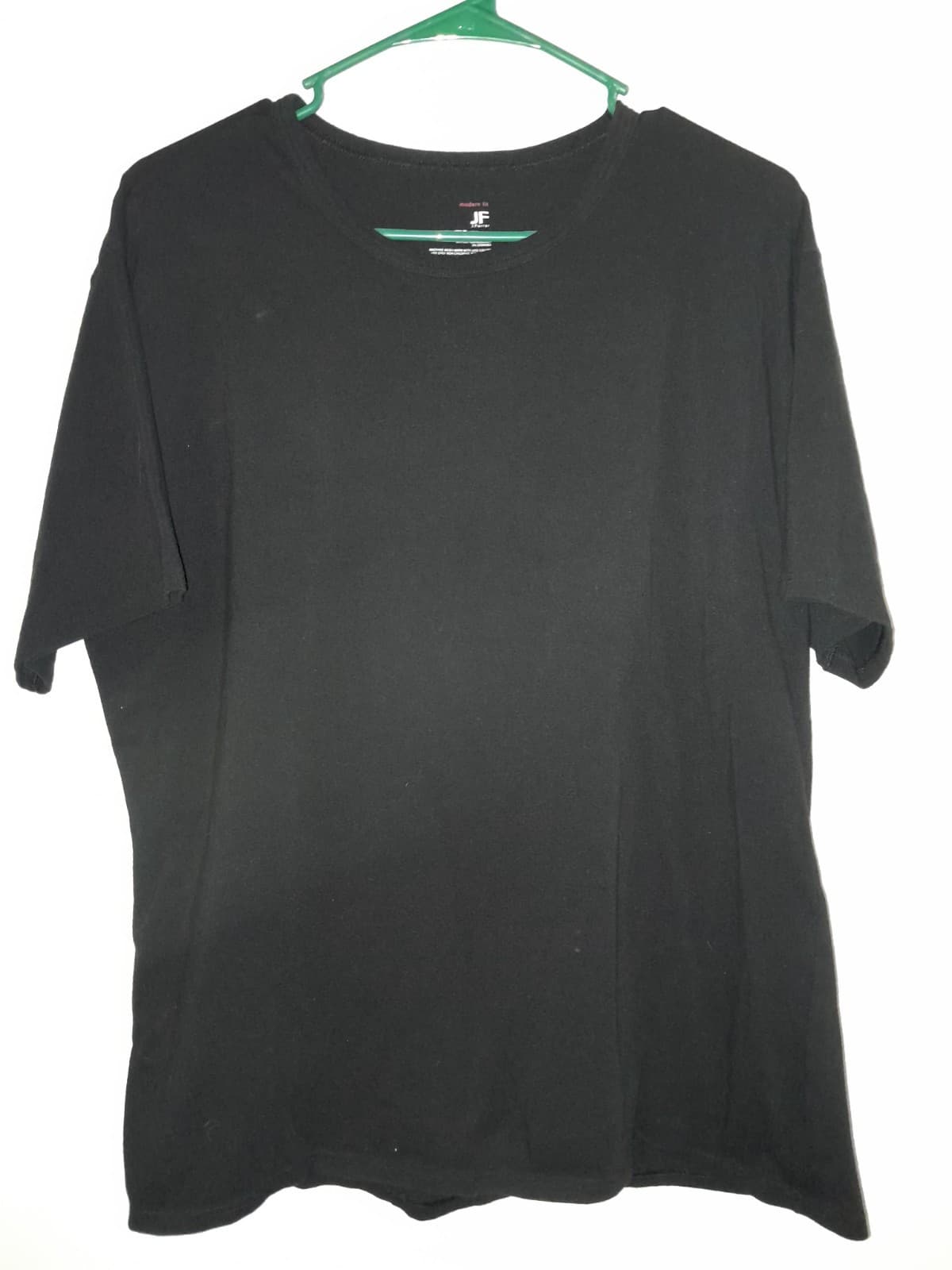 Mens XL XLarge Black Tshirt Crew Neck Short Sleeve Modern Fit XL by JF J Ferrar - Image 1