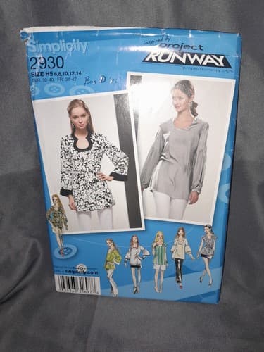 Simplicity 2930 “Project Runaway” Woman's Blouse Tunic Top Pattern 6 8 10 12 14 - Image 1