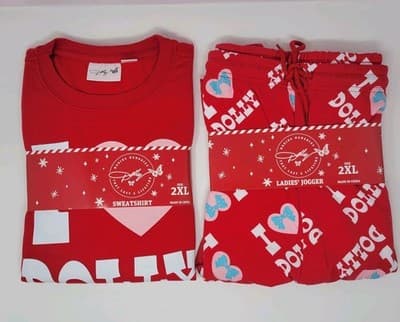 Dolly Parton I Love Dolly Red Sweatshirt & Jogger Lounge Set Women’s 2XL NWT - Thumbnail 2