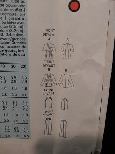 Vogue 2296 Anne Klein II Suit Pattern Blazer Skirt Pants Size 10 12 Uncut - Thumbnail 4