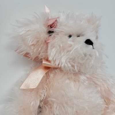 The BEARINGTON Collection Plush Teddy Bear Camille Pink Shaggy Bow Collectible - Thumbnail 5