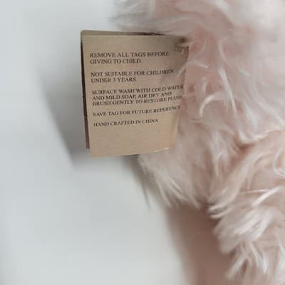 The BEARINGTON Collection Plush Teddy Bear Camille Pink Shaggy Bow Collectible - Thumbnail 11