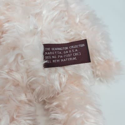 The BEARINGTON Collection Plush Teddy Bear Camille Pink Shaggy Bow Collectible - Thumbnail 8